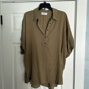 CJLA Olive green oversized top, M